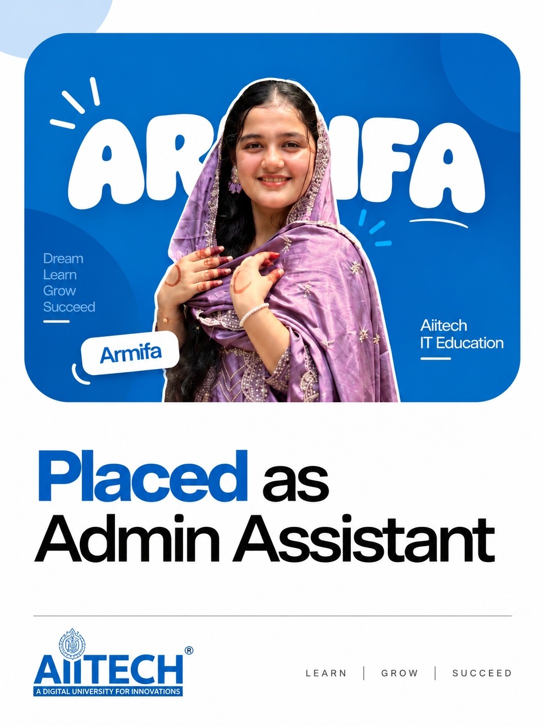 AIITECH Placed Student - Armifa (Admin Assistant)