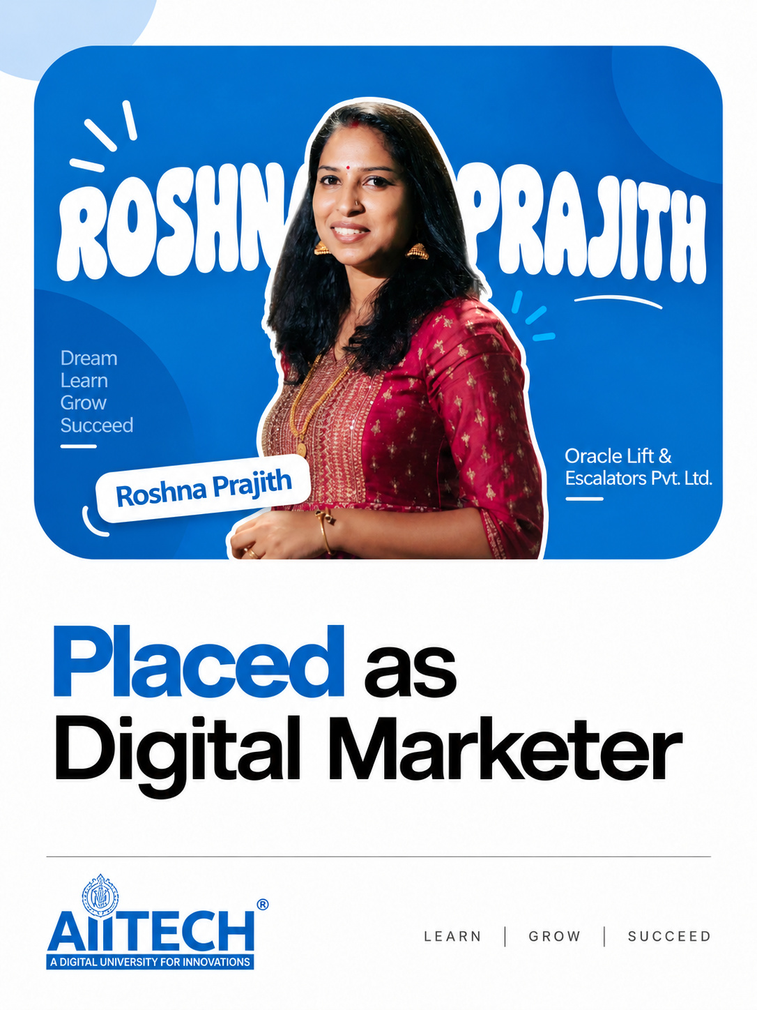 AIITECH Placed Student - Roshna Prajith