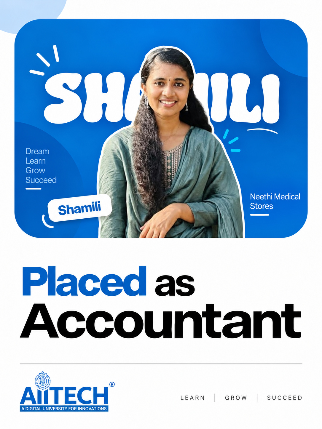 AIITECH Placed Student - Shamili