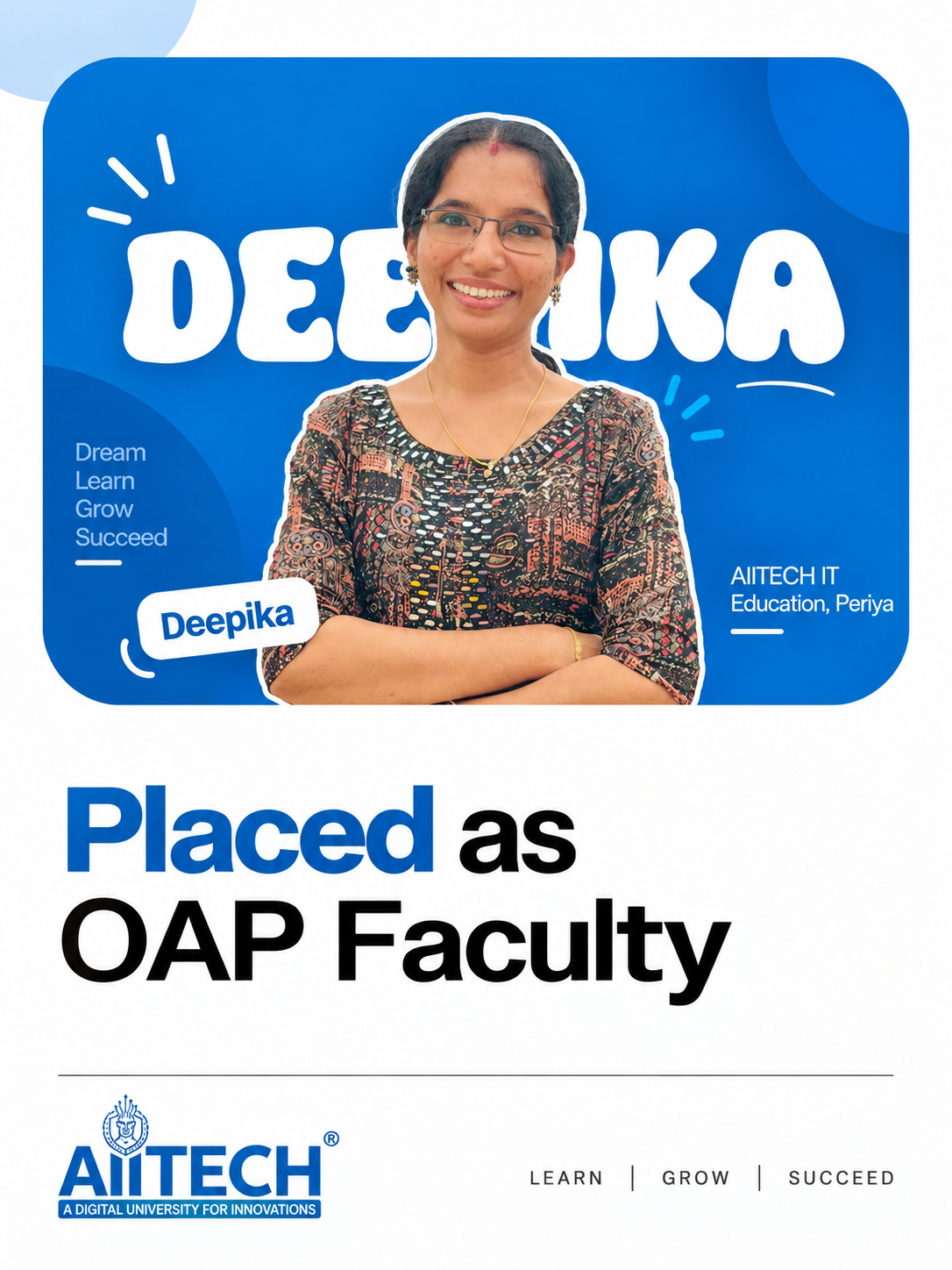 AIITECH Placed Student - Deepika