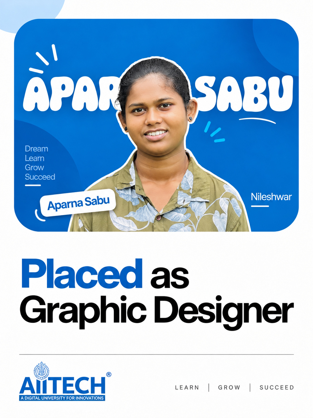 AIITECH Placed Student - Aparna Sabu
