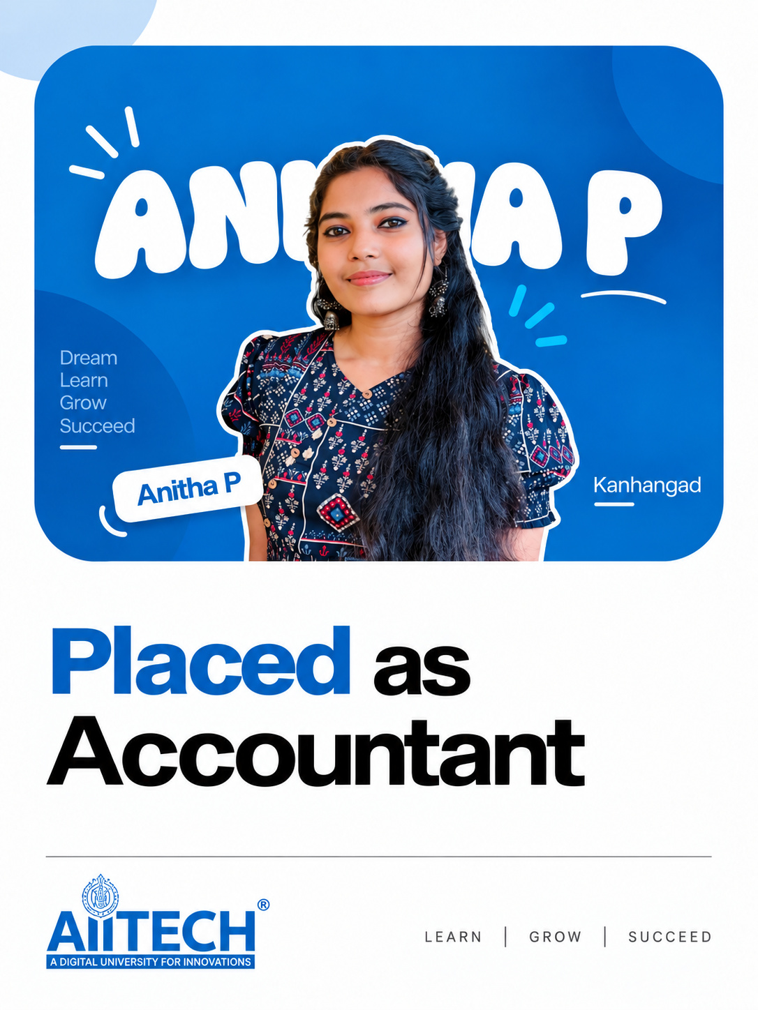 AIITECH Placed Student - Anitha P