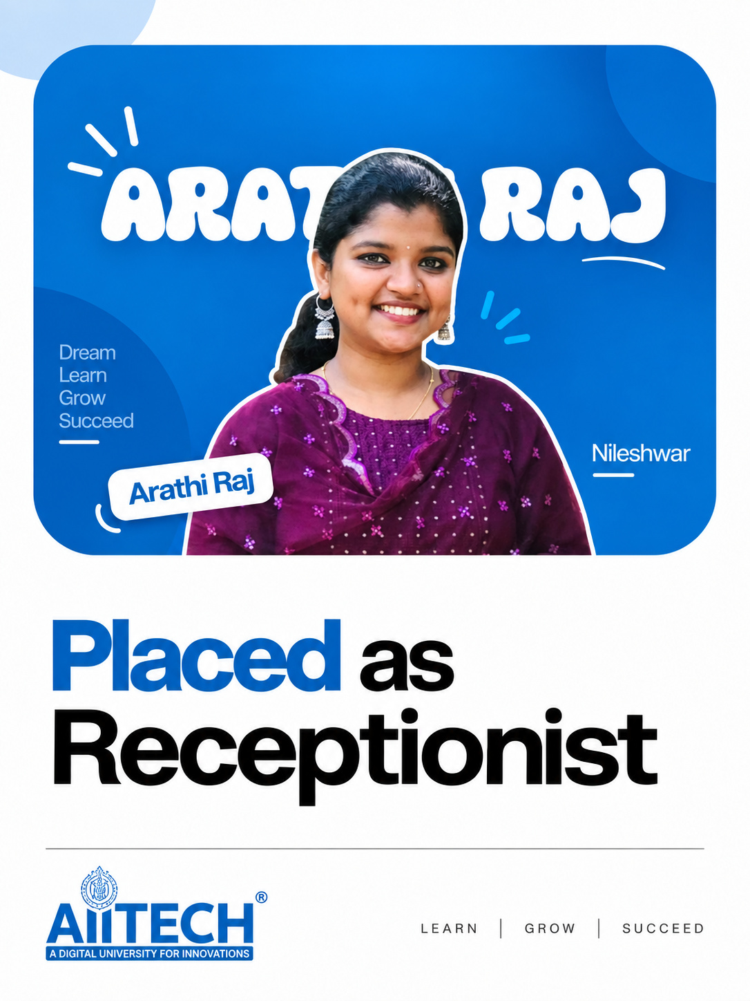 AIITECH Placed Student - Arathi Raj