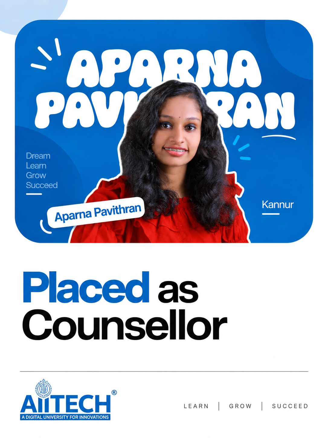AIITECH Placed Student - Aparna Pavithran