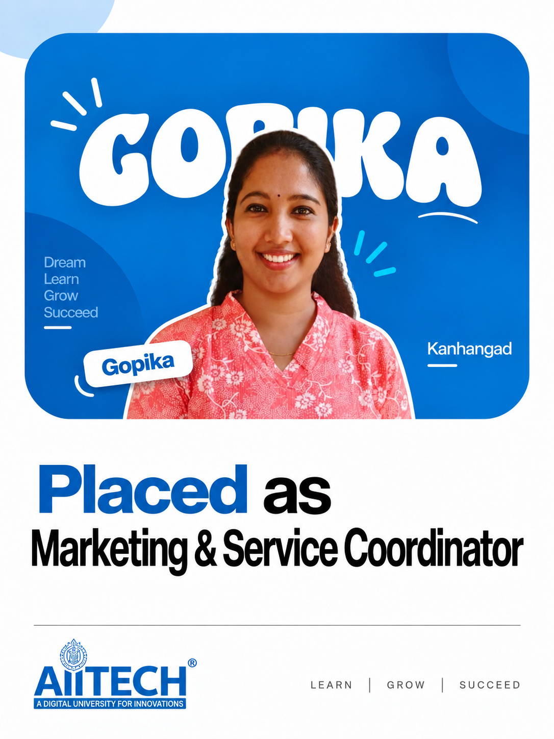 AIITECH Placed Student - Gopika
