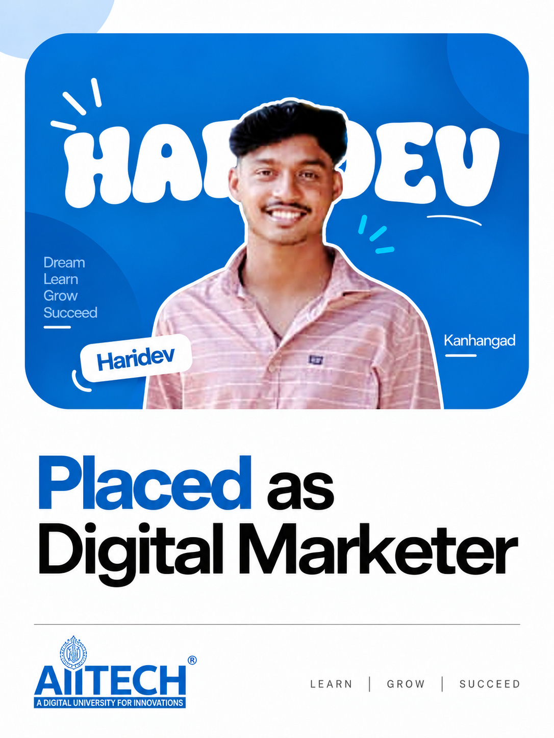 AIITECH Placed Student - Haridev