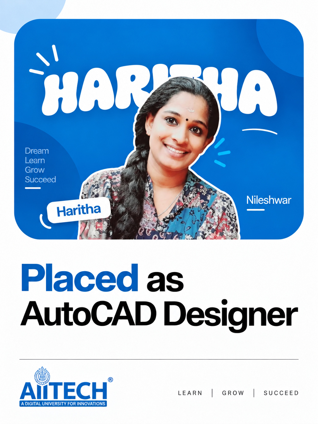 AIITECH Placed Student - Haritha